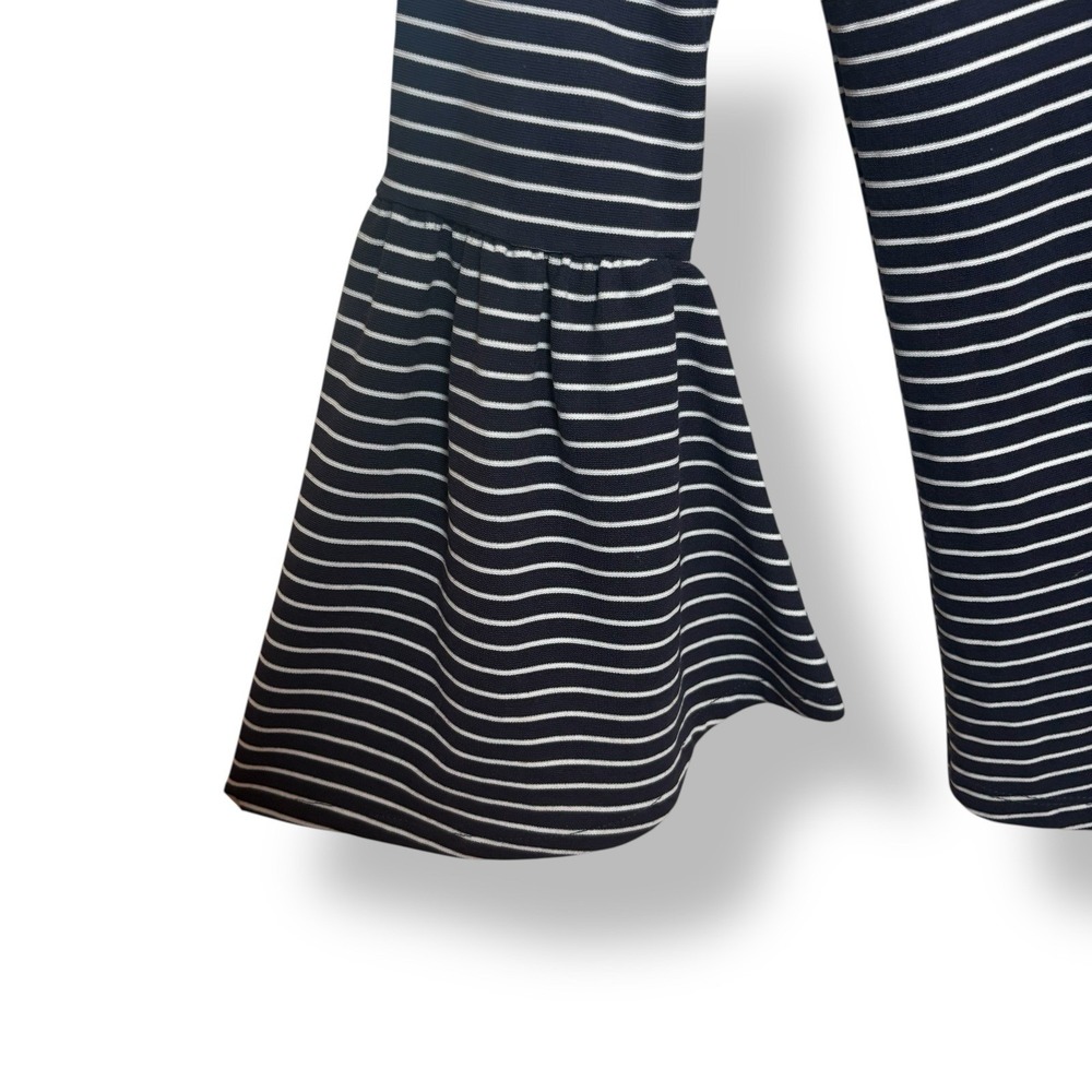FRAME Women's Small Boatneck Bell Sleeve Navy & White Striped Modal Blouse Top - Picture 7 of 7